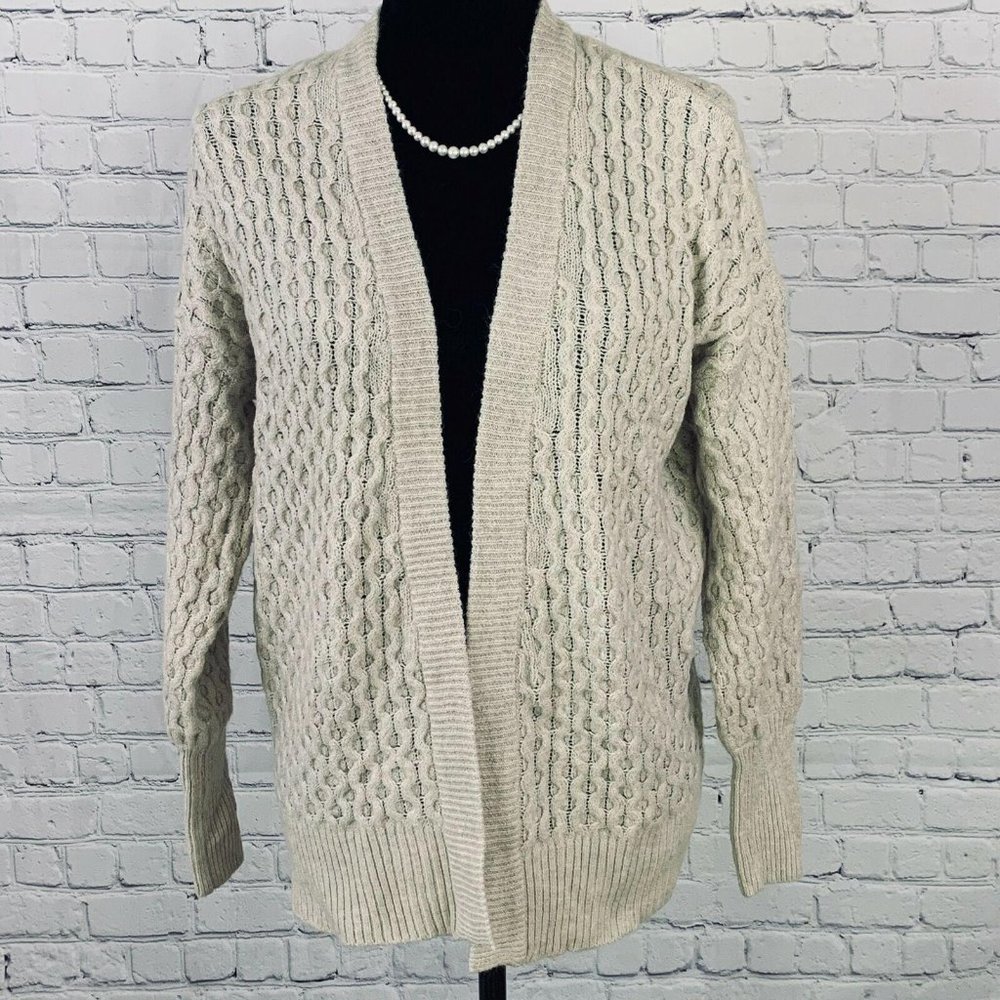 HONEYCOMB LONG SLEEVE CARDIGAN CREAM XS
